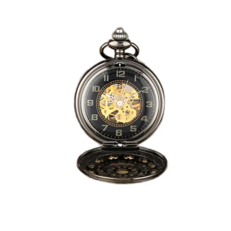 Montre à Gousset Antique Noire Mécanique Steampunk Luxe