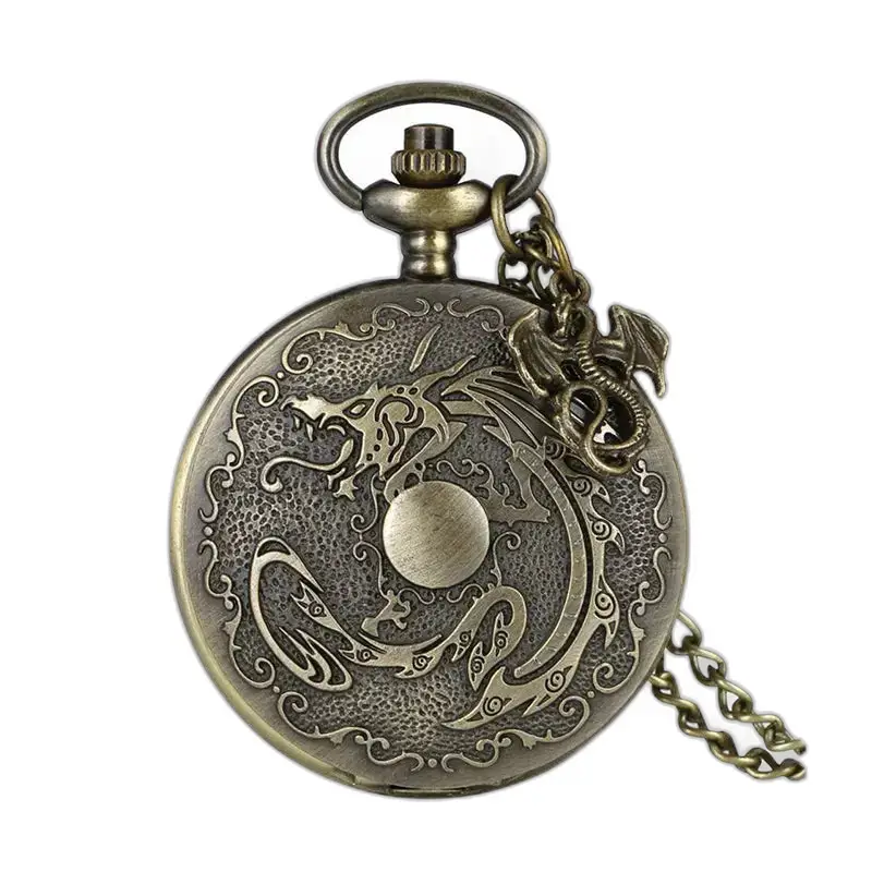 Montre à Gousset Collier Style Fantaisie Bronze