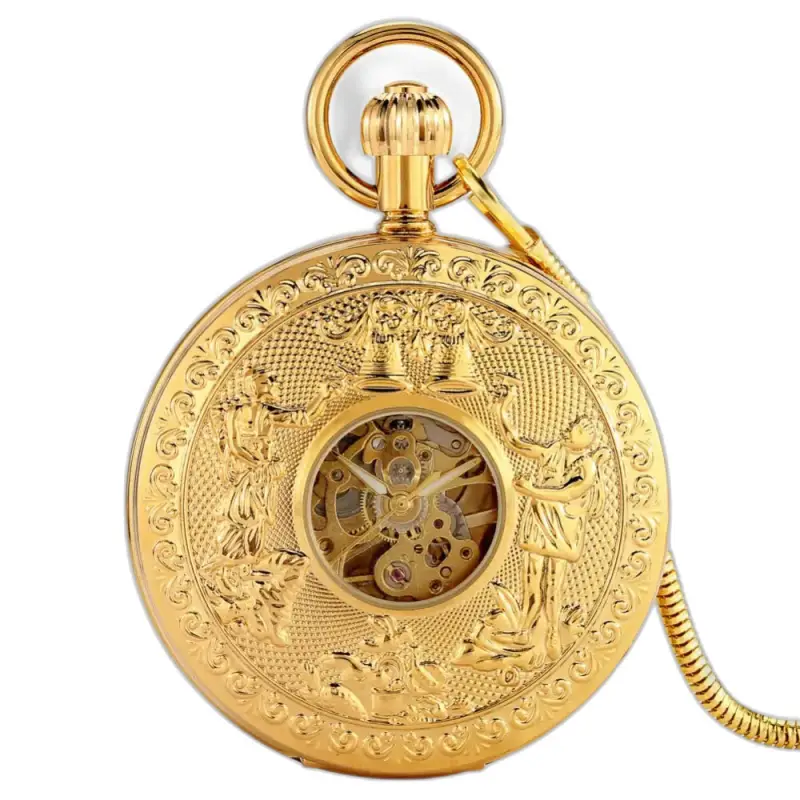 Montre à gousset Mécanique Golden Bell Luxe avec un design en or élégant