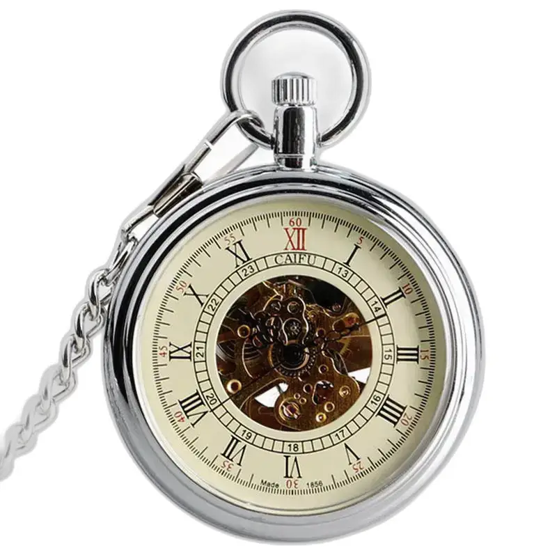 Montre à Gousset vintage automatique en argent élégant et classique