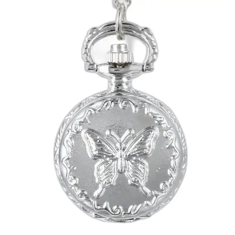 Montre Collier Papillon D’argent Vintage avec charmant design de papillon en argent