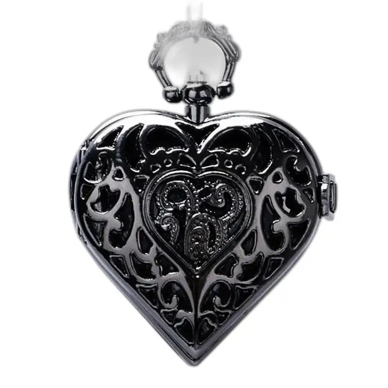 Pendentif cœur argent noir du Montre Collier Pendentif pour un look élégant
