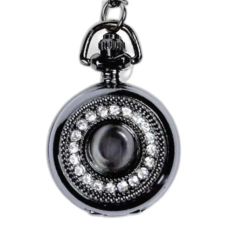 Montre collier en acier inoxydable avec mouvements à quartz et accents en cristal
