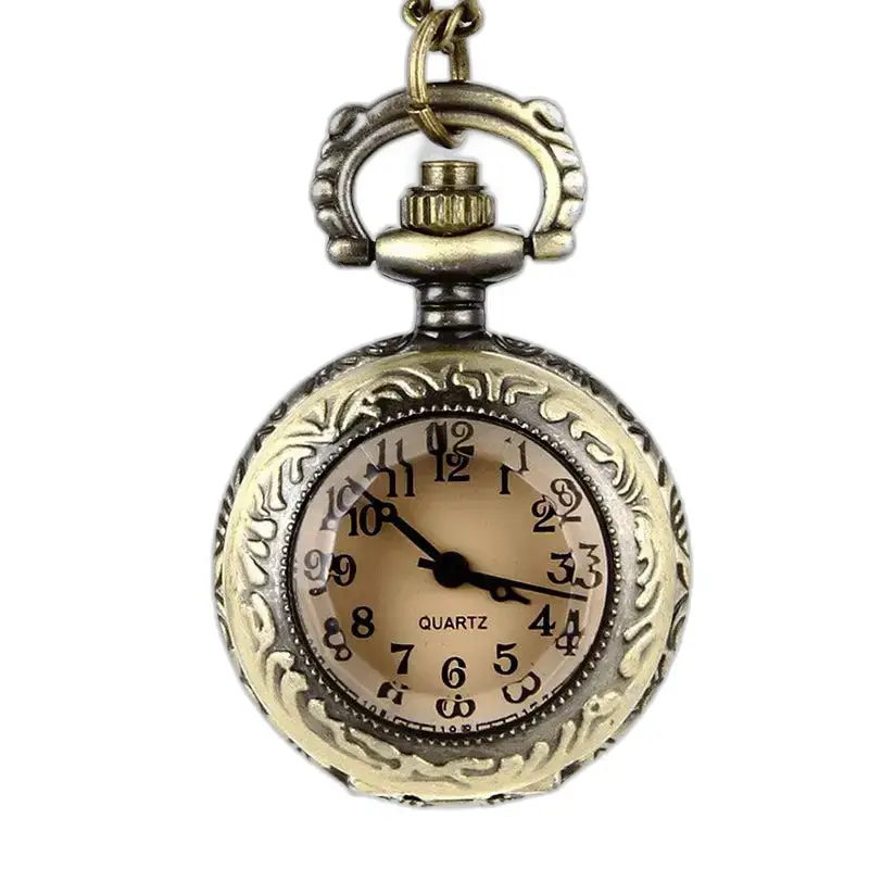 Montre Collier Pendentif Vintage en Bronze avec quartz et design intemporel élégant