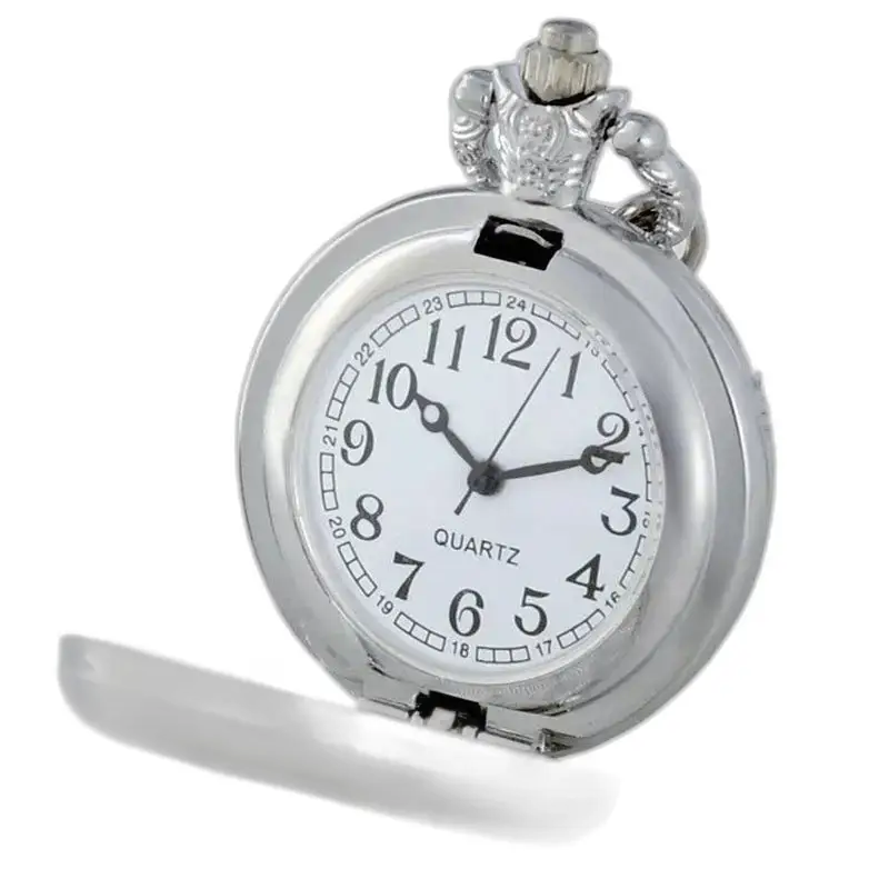 Montre collier Reine des Abeilles Vintage avec montre poche en argent à cadran ouvert