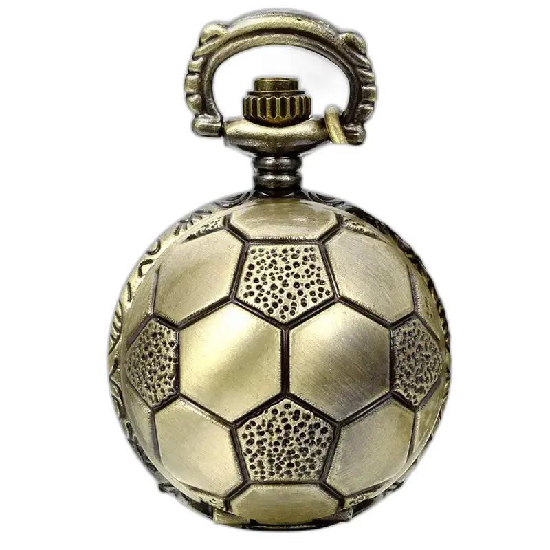 Montre Collier Vintage Football en Bronze avec une balle de soccer raffinée