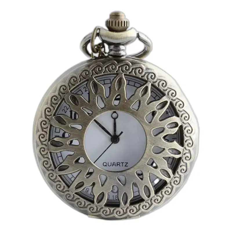 Montre Collier Vintage Roi Soleil Automatique en argent ornée de détails raffinés