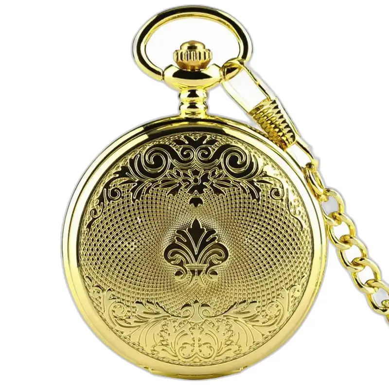 Montre de Gousset Luxe Or Homme Femme, décoré d’écussons royaux avec chaîne élégante