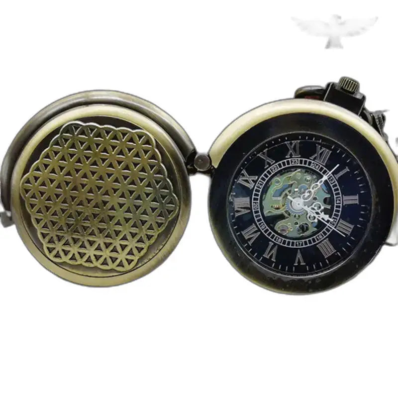 Montre Gousset Bronze avec Cadran Analogique ouverte en bronze vintage