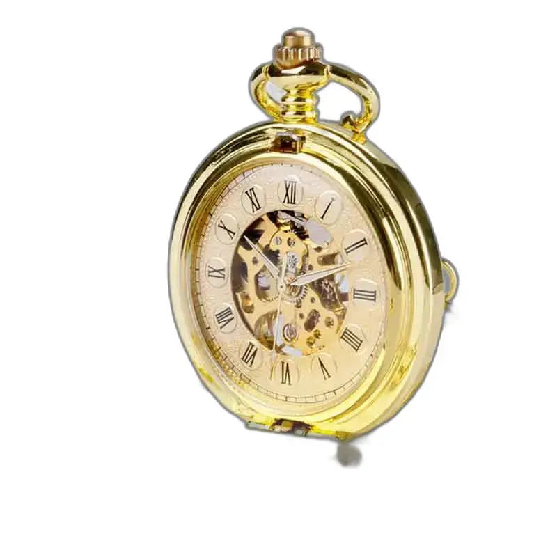 Montre Gousset Mécanique Chic Homme, élégante montre gousset en métal doré