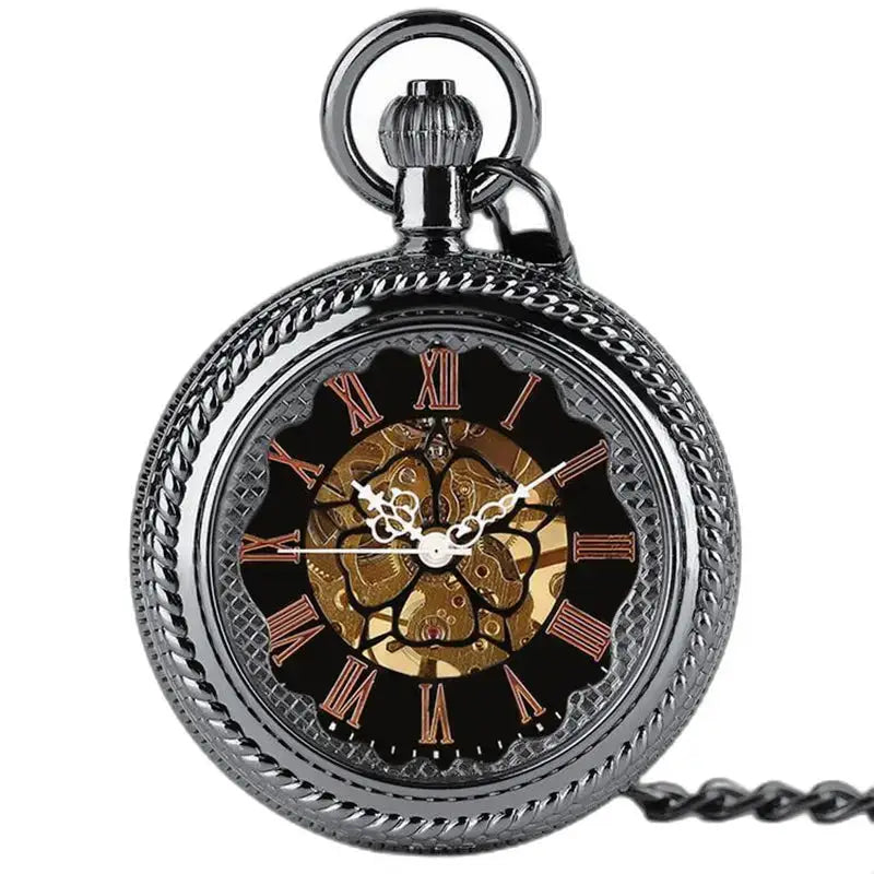 Montre Steampunk Gousset affichage analogique chic avec un design en argent complexe