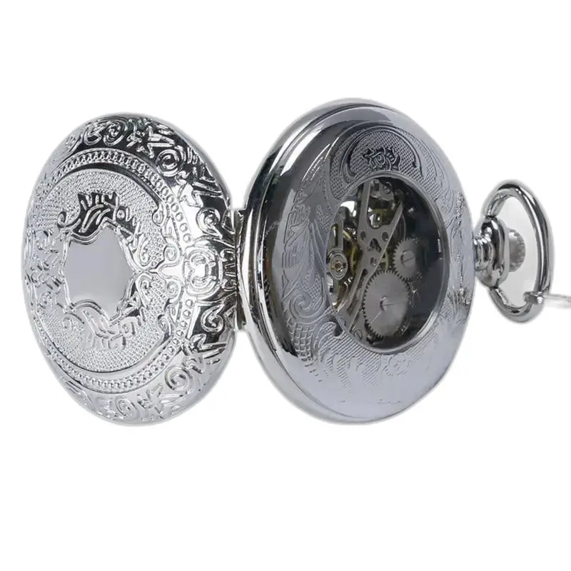 Belle Montre à Gousset Mécanique Argent Remontage Manuel, élégante avec design orné