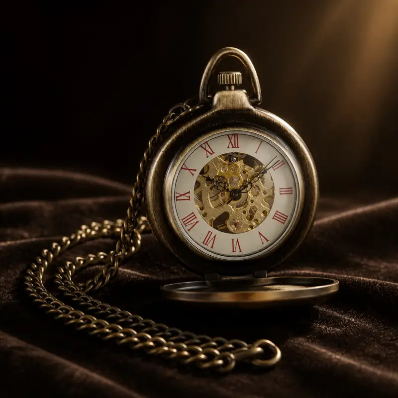 Montre à Gousset Mécanique Squelette Chiffres Romains - Univers Gousset