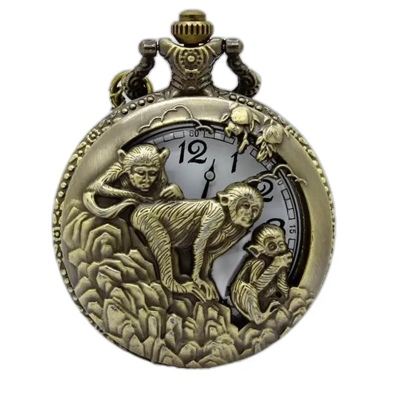 Gousset Horoscope Chinois Montre Collier Bronze - Cheval