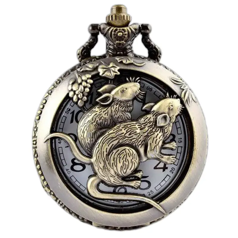 Gousset Horoscope Chinois Montre Collier Bronze - Chèvre