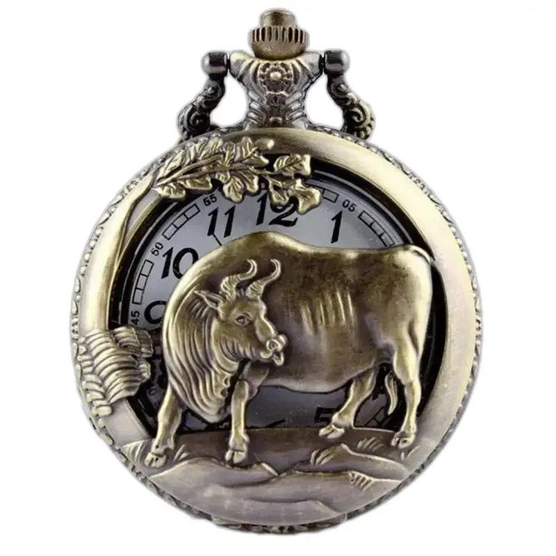 Gousset Horoscope Chinois Montre Collier Bronze - Cochon