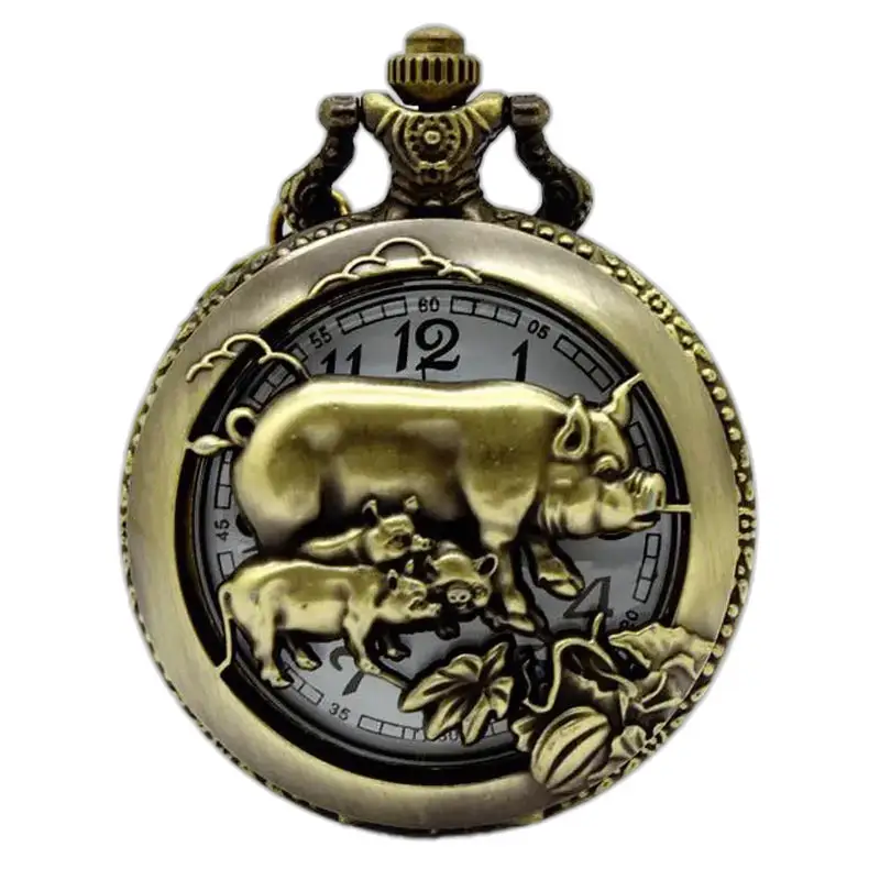 Gousset Horoscope Chinois Montre Collier Bronze - Singe