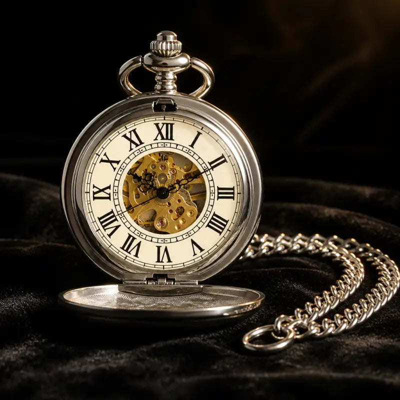 Montre à Gousset Mécanique Demi-chasseur Squelette - Univers Gousset
