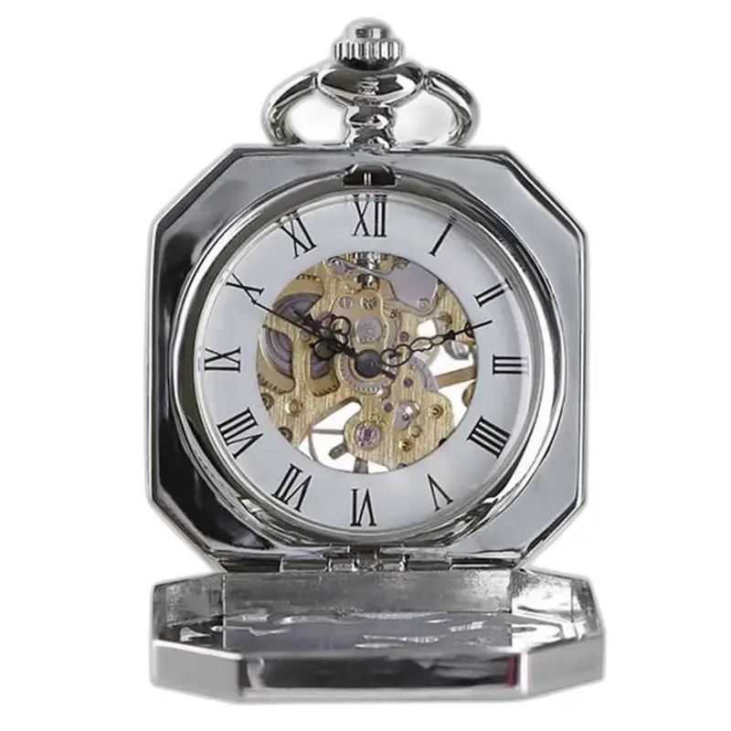 Montre à Gousset Argent Octogonale Mécanique Luxe