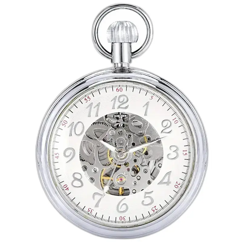Montre à Gousset Automatique Argent Cadran Ouvert