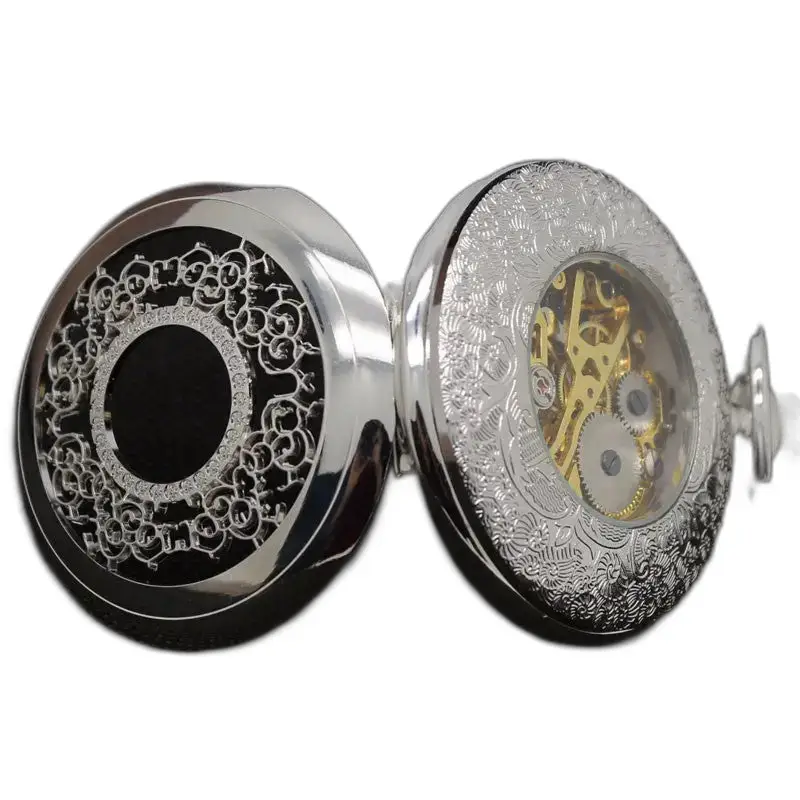 Montre à Gousset Black Flower Chic