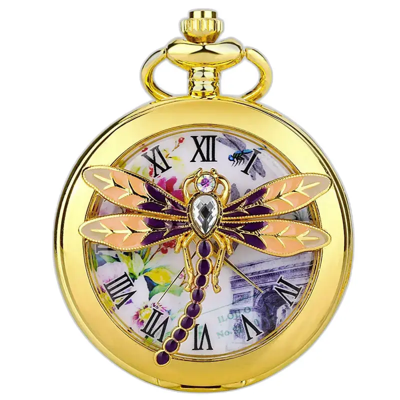 Montre à Gousset Chic Femme pour Lire L’heure - Libellule