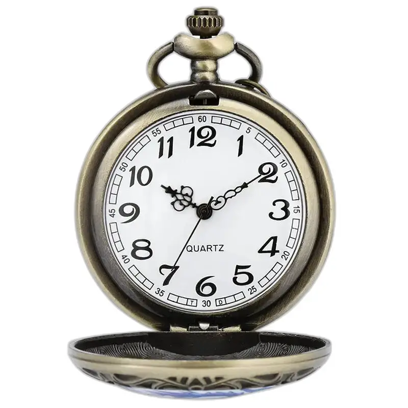 Montre à Gousset Collier Blue Dragon Vintage Homme Femme