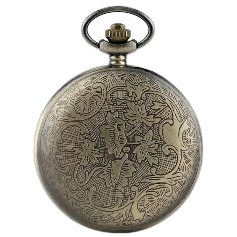 Montre à Gousset Collier Bronze Flowers Vintage