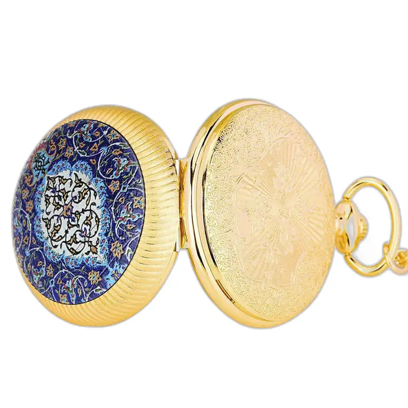 Montre à Gousset Collier Or émeraude Luxe