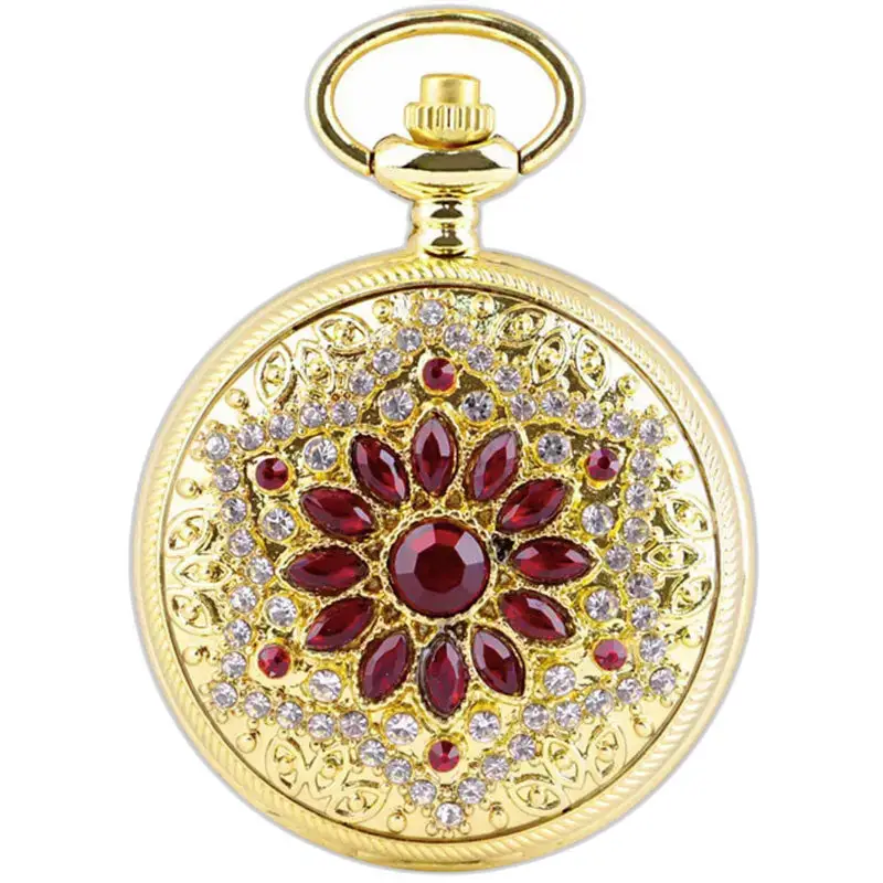 Montre à Gousset Collier Or Pierres Rubis Luxe