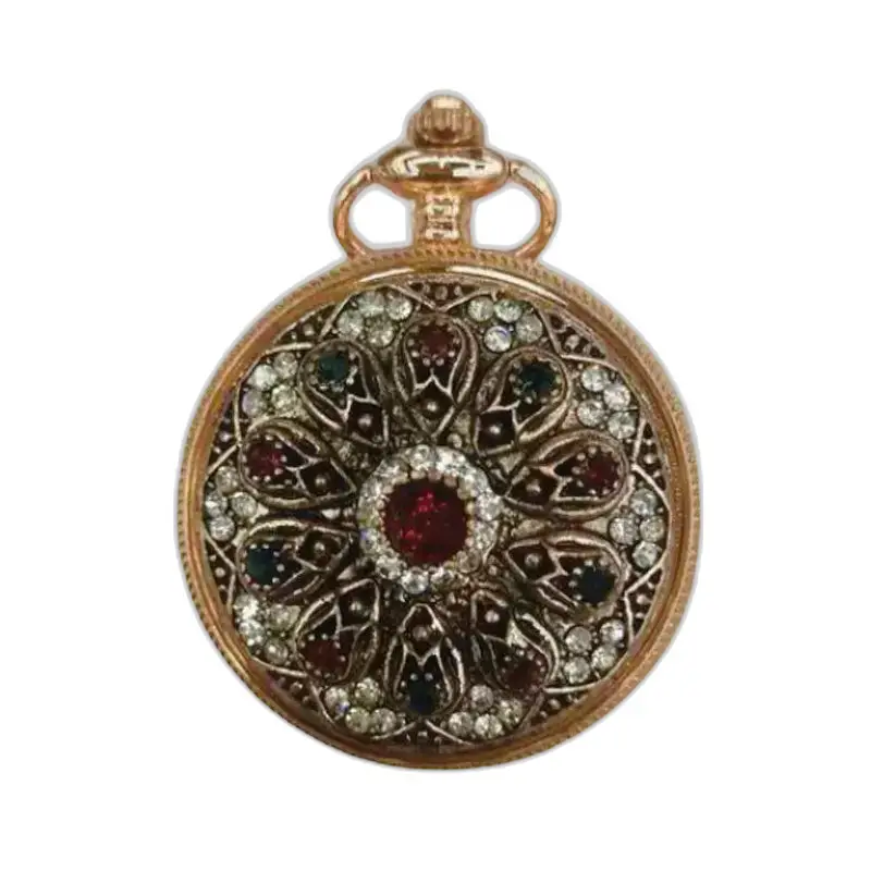 Montre à Gousset Collier Pendentif Classique Or et Pierres - 1