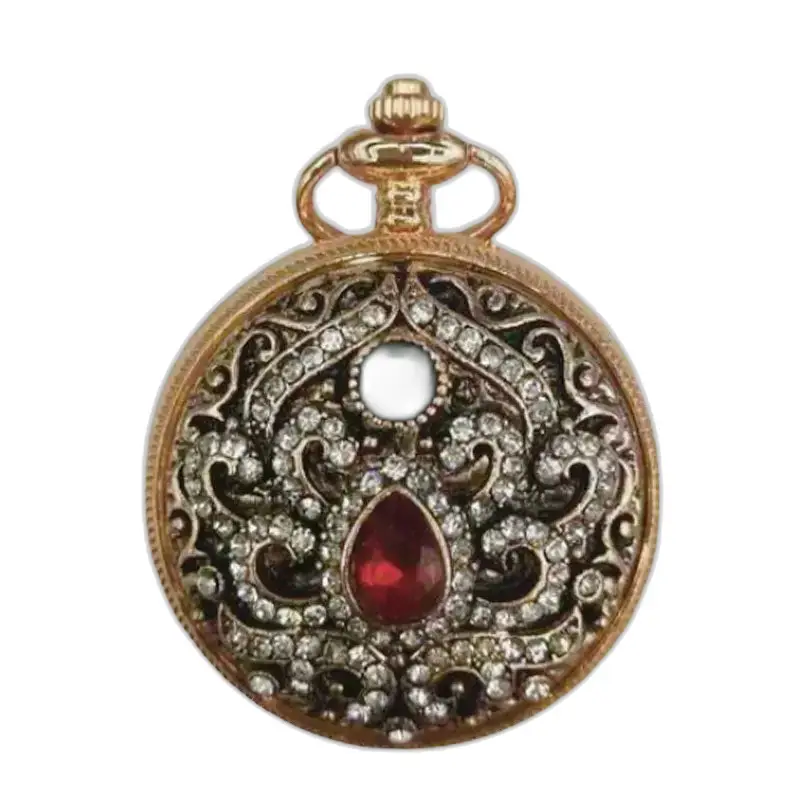 Montre à Gousset Collier Pendentif Classique Or et Pierres - 2