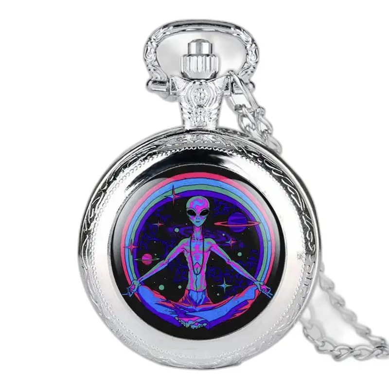 Montre à Gousset Collier Psychedelic Alien - Noir