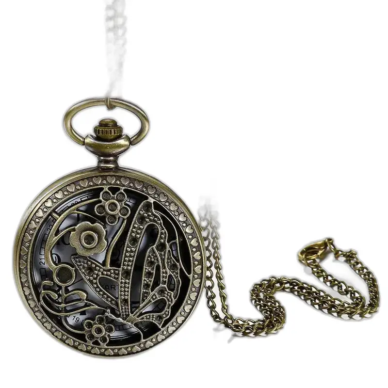 Montre à Gousset Collier Rétro Chic Bronze