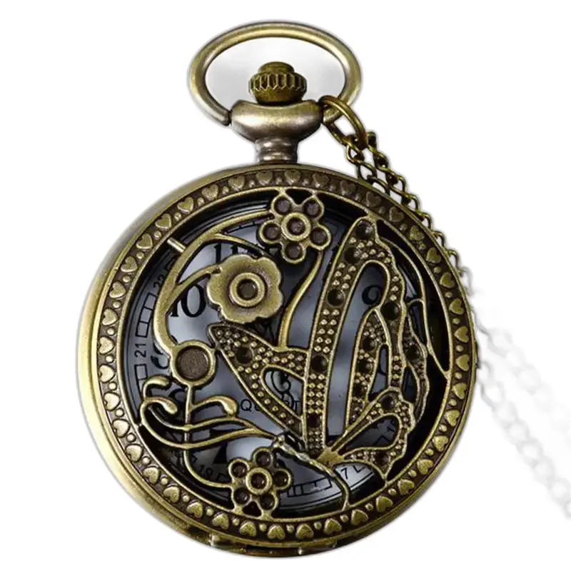 Montre à Gousset Collier Rétro Chic Bronze