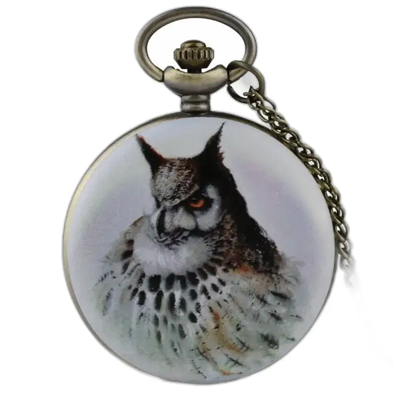 Montre à Gousset Collier Snowl Fantaisie Bronze
