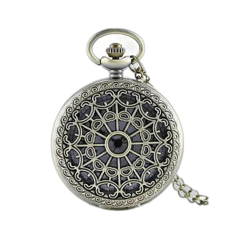 Montre à Gousset Collier Spider Flower Noir Bronze