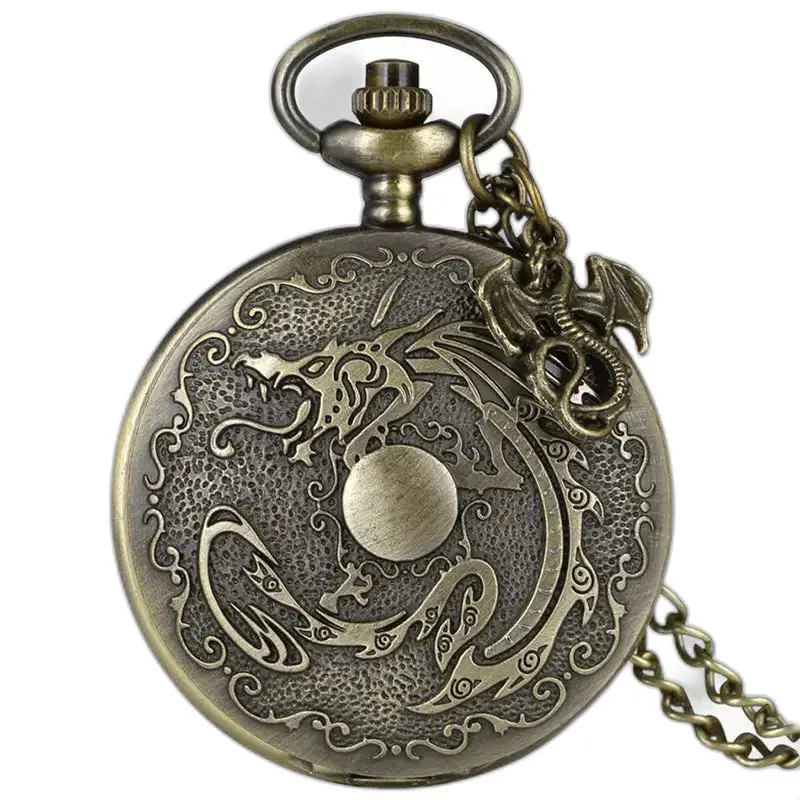Montre à Gousset Collier Style Fantaisie Bronze