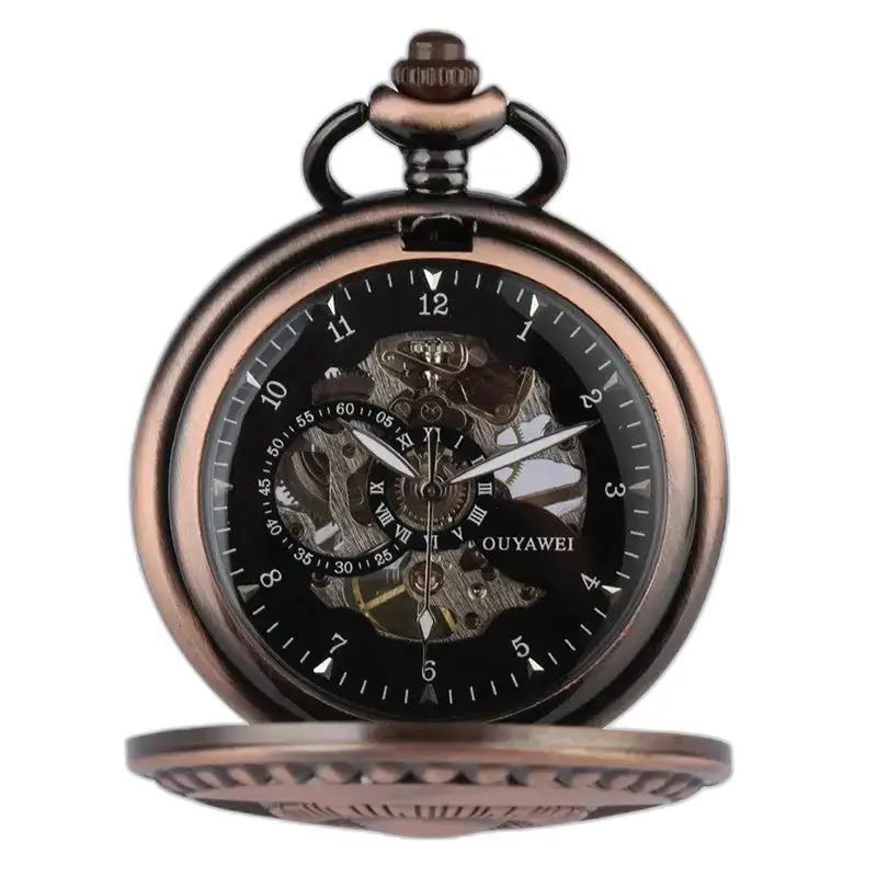 Montre à gousset cuivre magnifique avec un élégant cadran bronze