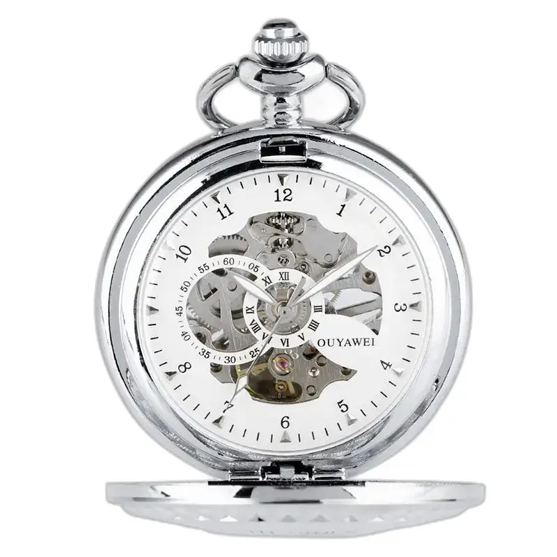 Montre à gousset cuivre magnifique avec boîtier en argent, style vintage chic