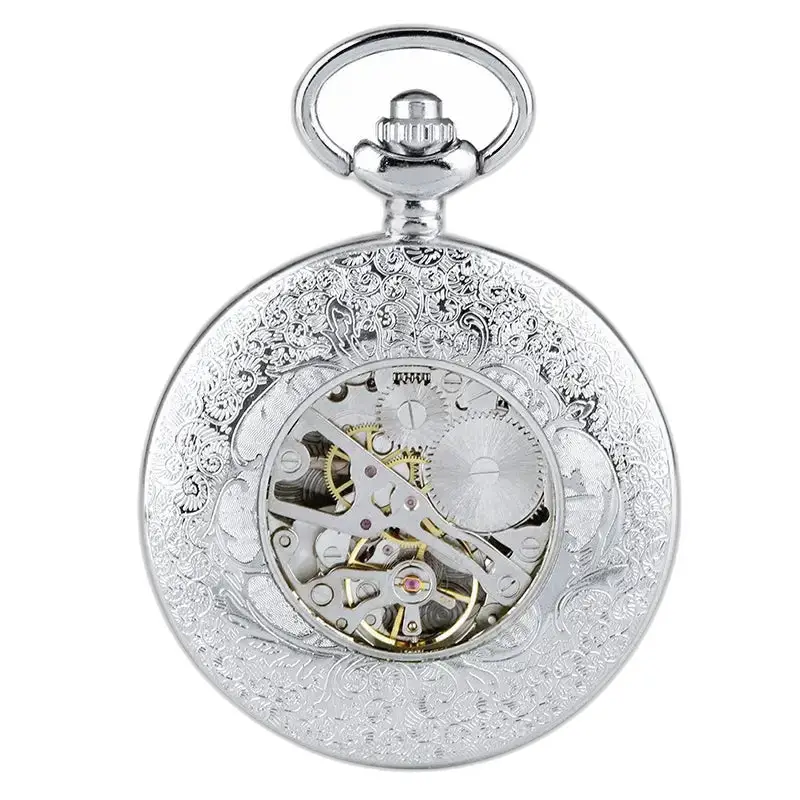 Montre à gousset en cuivre magnifique avec un élégant cadran en squelette argenté