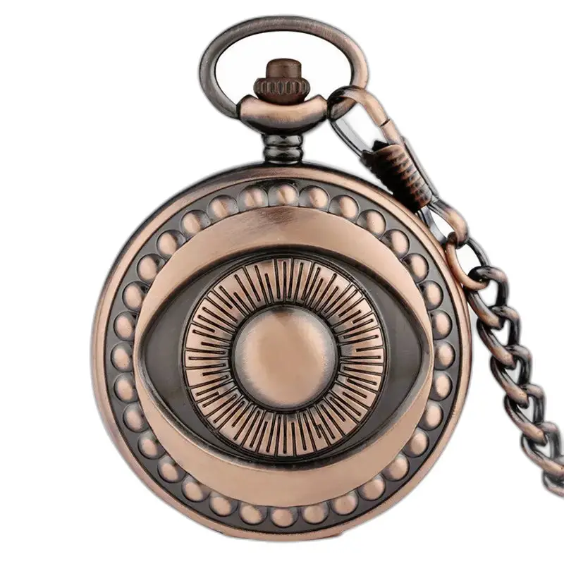 Montre à gousset cuivre magnifique vintage chic avec chaîne en bronze élégant