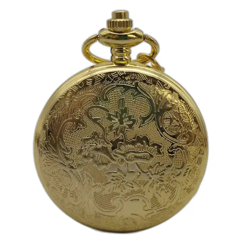 Montre à Gousset Demi Chasseur Chic Homme avec un beau cadran doré orné