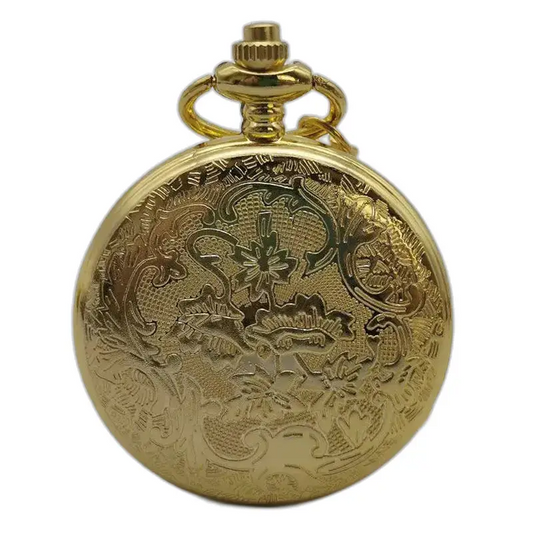 Montre à Gousset Demi Chasseur Chic Homme avec un beau cadran doré orné