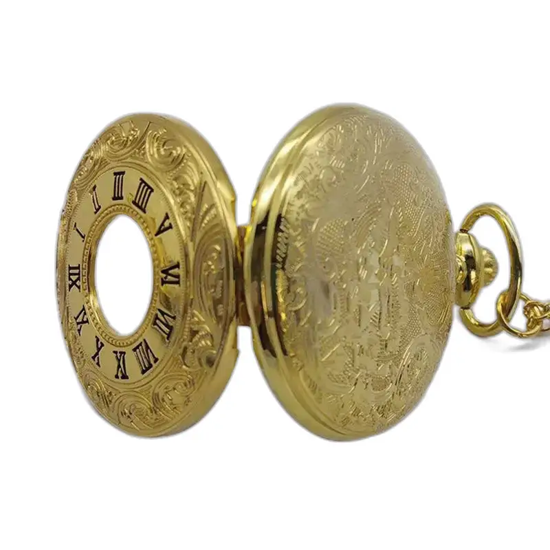 Montre à Gousset Demi Chasseur Chic Homme en or avec chiffres romains