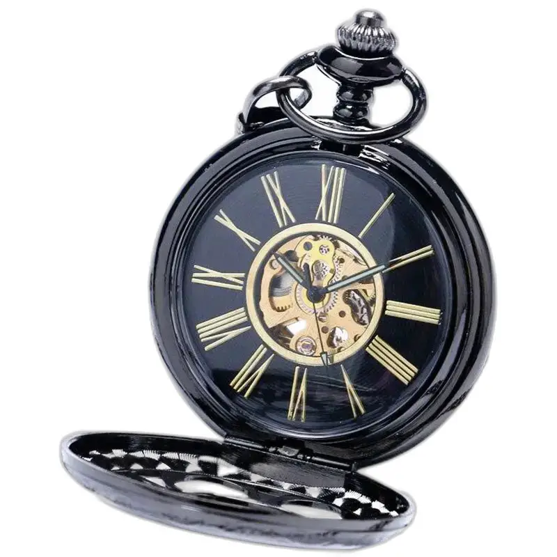 Montre à gousset Demi Chasseur Mécanique Chic avec mouvement mécanique noir