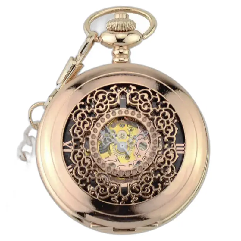 Montre à Gousset Demi Chasseur Or Rose avec mouvement mécanique élégant