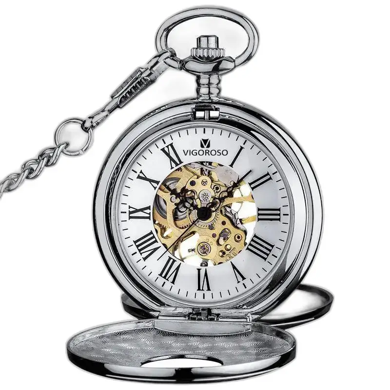 Montre à gousset Demi Chasseur Vigoroso avec mécanisme visible et élégant