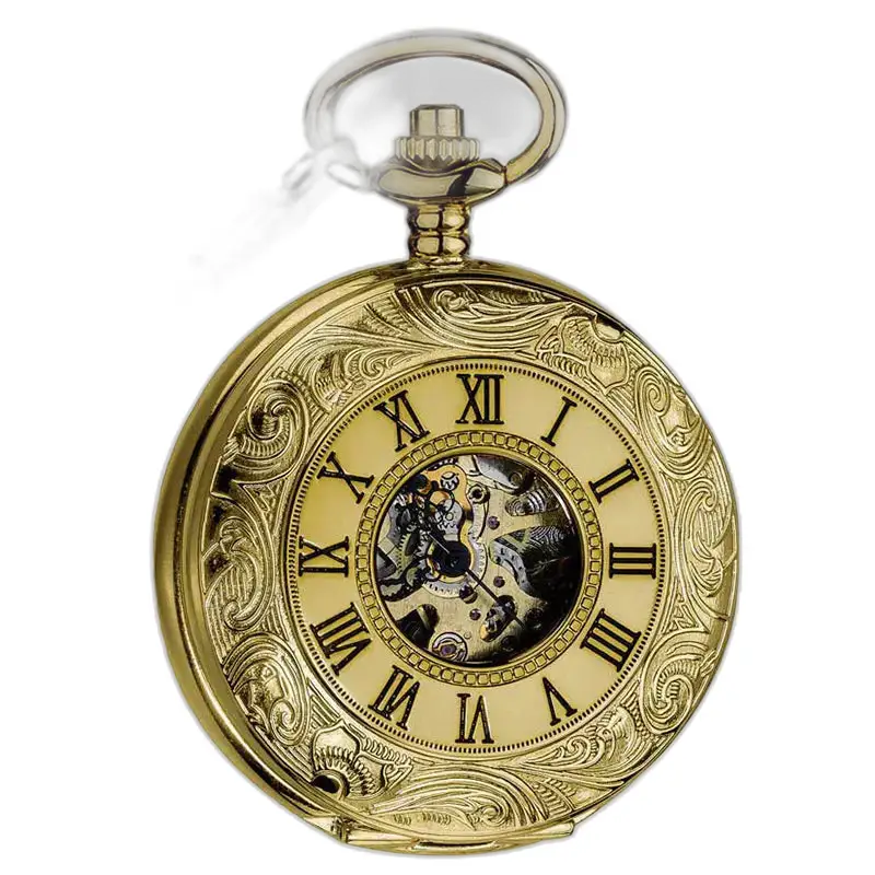 Montre à gousset Demi Chasseur Vigoroso en or ornée et mécanisme délicat