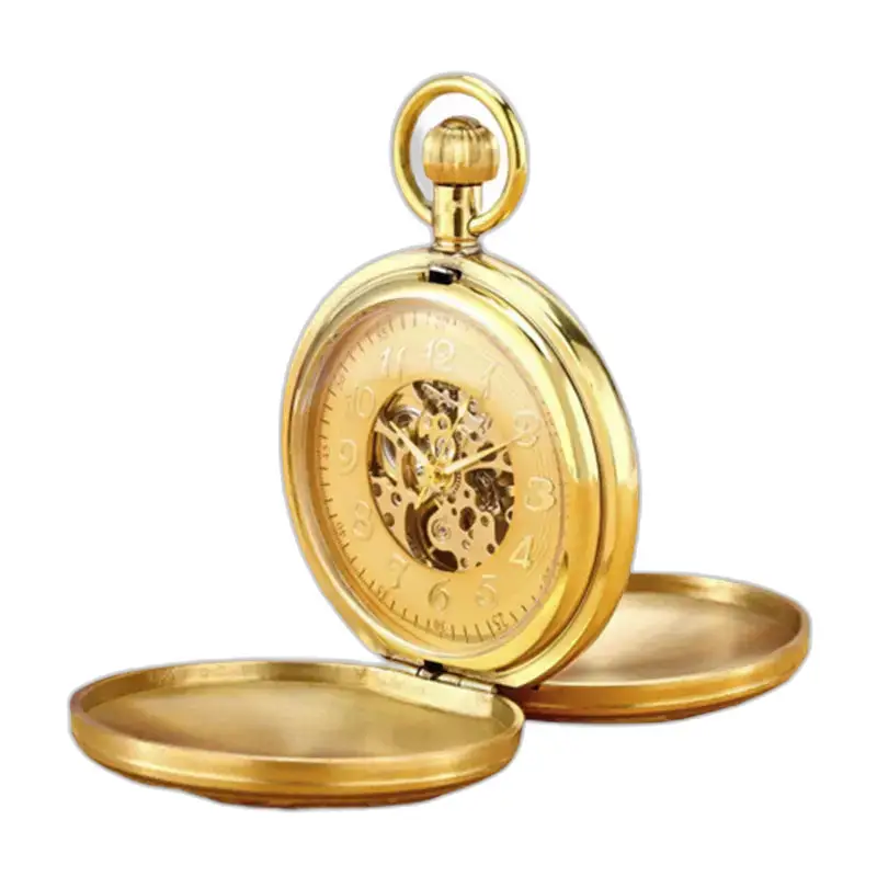 Montre à Gousset Double Clapets Gold Luxe Femme avec un design élégant en or